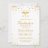 Invitation Dots d'or Médicale Soins infirmiers fête de gradua (Devant)