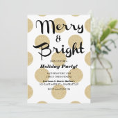 Invitation Dots d'or Noir et blanc Moderne Simple Élégant (Debout devant)