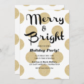 Invitation Dots d'or Noir et blanc Moderne Simple Élégant (Devant / Derrière)