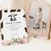 Invitation DOTTIE Holy Cow Cute Floral Farm 2e anniversaire