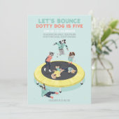 Invitation Dotty Dog Bounce sur Trampoline 5e fête d'annivers (Debout devant)