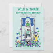 Invitation Dotty Dog Wild & Three 3e anniversaire (Devant)
