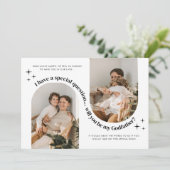 Invitation Double Arch Photo Godfather Proposal (Debout devant)