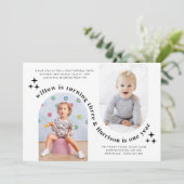 Invitation Double Arch Photo Joint Birthday (Debout devant)