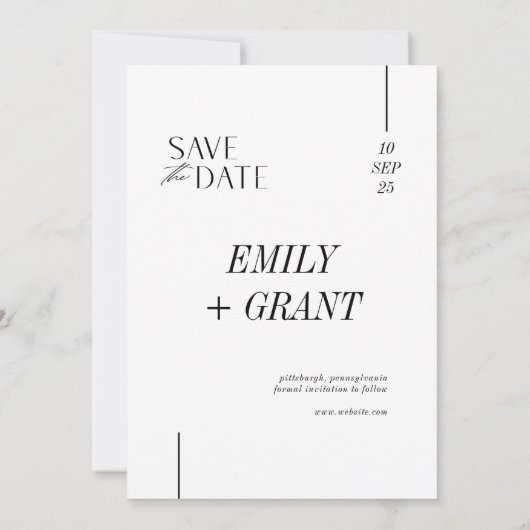 Invitation Double Arche Enregistrer la date de mariage Invita (Dos)