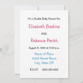 Invitation double Baby shower, ballons (Dos)