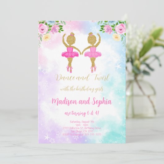 Invitation Double Ballerine (Debout devant)