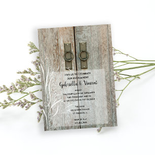 Invitation Double Barn Doors Country Engagement Party