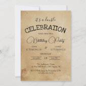 Invitation Double Beige Classique Anniversaire (Devant)