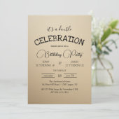 Invitation Double Beige Classique Anniversaire (Debout devant)