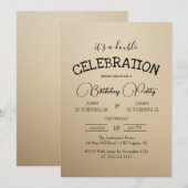 Invitation Double Beige Classique Anniversaire (Devant / Derrière)