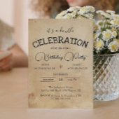 Invitation Double Beige Classique Anniversaire