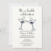 Invitation Double blanche moderne célébrations Anniversaire c (Devant)