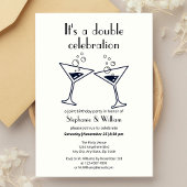 Invitation Double blanche moderne célébrations Anniversaire c