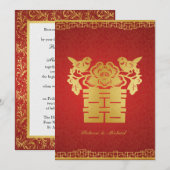 Invitation Double bonheur chinois (Devant / Derrière)