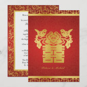 Invitation Double bonheur chinois (Devant / Derrière)