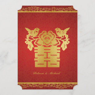 Invitation Double Bonheur Chinois Thème Mariage Invite