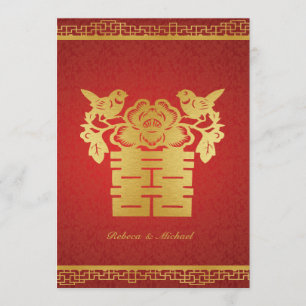 Invitation Double Bonheur Chinois Thème Mariage Invite