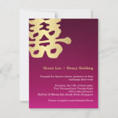 Invitation Double bonheur contemporain Mariage chinois (Devant)