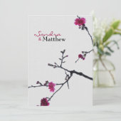 Invitation Double Bonheur de printemps/Mariage Chinois 3 (Debout devant)