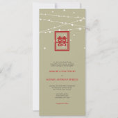 Invitation Double Bonheur Fairy Lights Chic Mariage chinois (Devant)