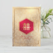 Invitation Double Bonheur Faux Rose Gold, do-it-yourself Arri (Debout devant)