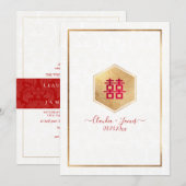 Invitation Double Bonheur Faux Rose Gold, do-it-yourself Arri (Devant / Derrière)