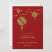 Invitation Double Bonheur Golden Lanterns Mariage chinois (Devant)
