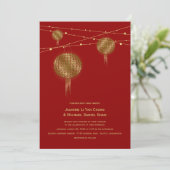 Invitation Double Bonheur Golden Lanterns Mariage chinois (Debout devant)