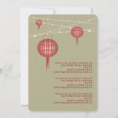 Invitation Double Bonheur Lanternes Rouges Chic Mariage Chino (Dos)
