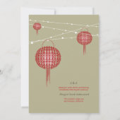 Invitation Double Bonheur Lanternes Rouges Chic Mariage Chino (Dos)