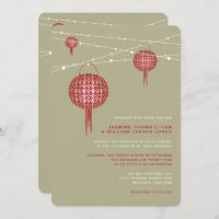 Double Bonheur Red Lanterns Chic Mariage chinois