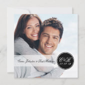 Invitation Double carré simple de mariage de photo (Devant)
