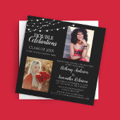 Invitation Double célébration 2 Diplôme photo