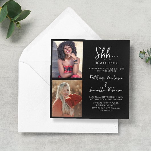 Invitation Double Celebration 2 Photo Anniversaire