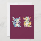 Invitation Double Celebration Cute Dragons Fairytale Annivers (Dos)