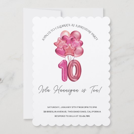 Invitation Double chiffres Anniversaire Bash (Devant)