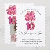 Invitation Double chiffres Anniversaire Bash (Devant / Derrière)