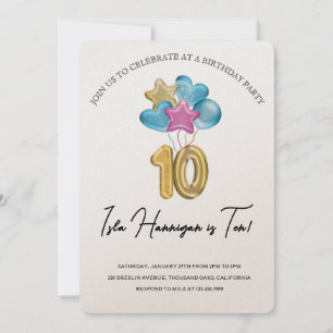 Invitation Double chiffres Anniversaire Bash