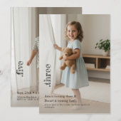Invitation Double Child Kid Sibling Cute Photo Joint Party (Devant / Derrière)