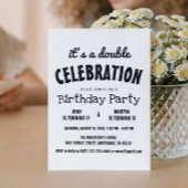 Invitation Double classique noir et blanc fête d'anniversaire