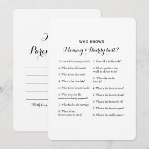 Invitation Double Côté 2 Baby showers Jeu - Conseil   Qui con