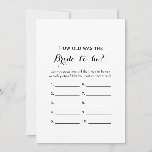 Invitation Double Côté - 2 Fêtes de l'mariée Jeu-Comment Anci (Devant)