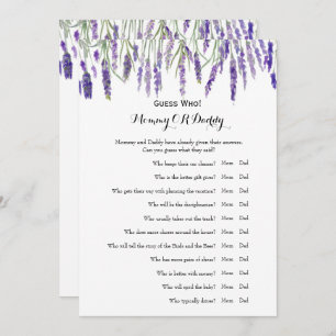 Invitation Double Côté - Baby shower Jeux Voeux Devinez qui