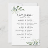 Invitation Double Côté Voudriez-Vous Préférer Jeux De Fête de (Dos)