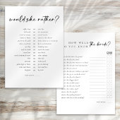 Invitation Double Côté Voudriez-Vous Préférer Jeux De Fête de