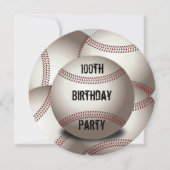 Invitation Double de fête d'anniversaire de base-ball sportif (Devant)