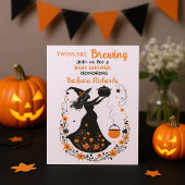 Invitation Double difficulté brasse - Twin Halloween Baby sho
