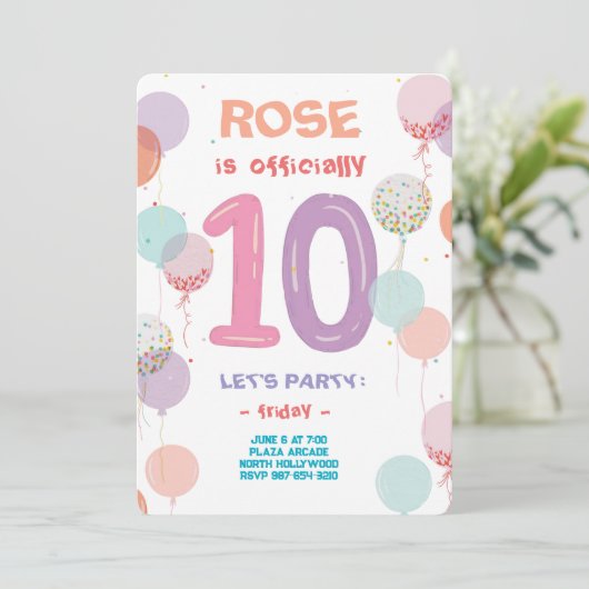 Invitation Double Digits Celebration Bash (Debout devant)