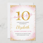 Invitation Double Digits Girl 10e Anniversaire (Devant)